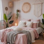 Pink Grey and White Bedroom