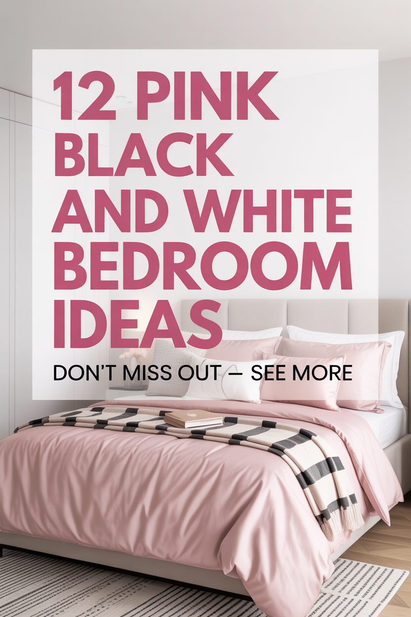 Pink Black and White Bedroom